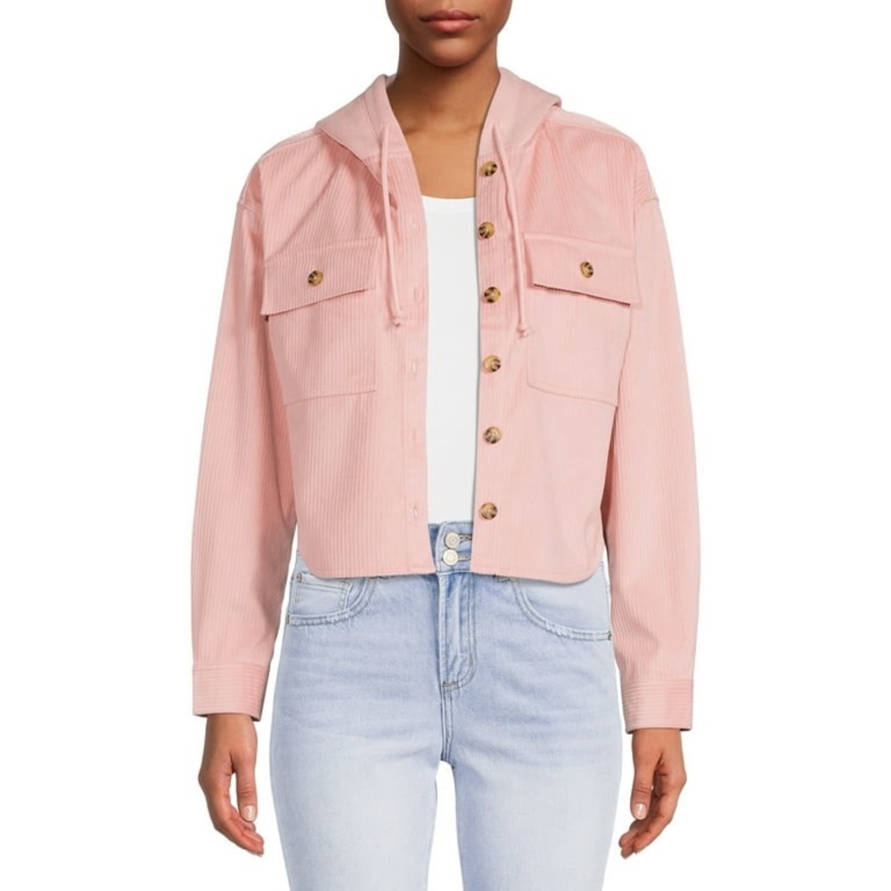 Like🆕 baby pink corduroy cropped shacket